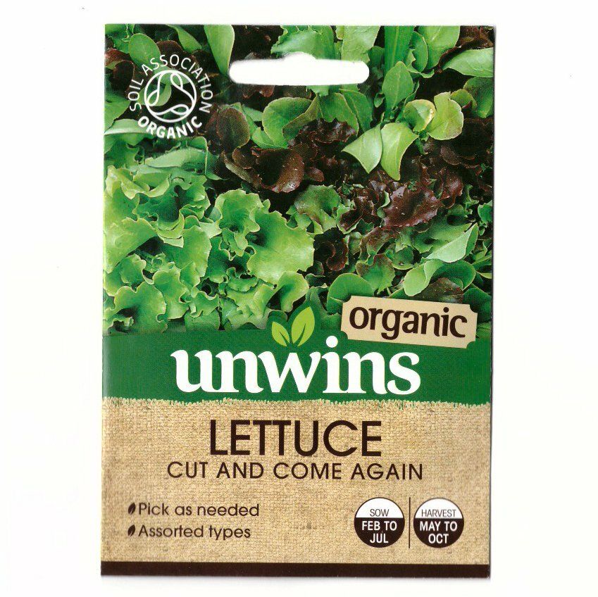 UNWINS Seeds 7960 Organic Lettuce Cut and Come Again
