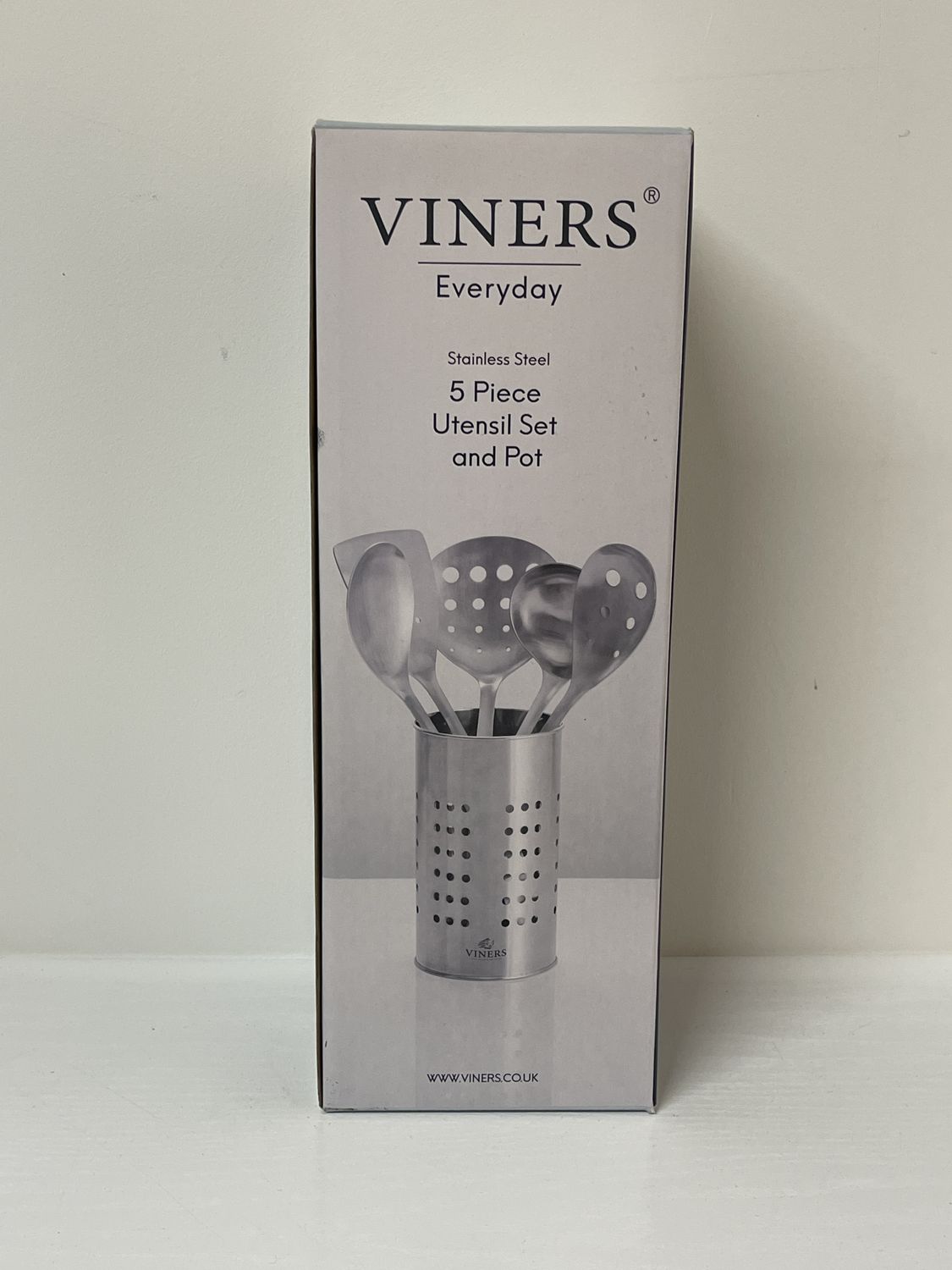 Viners Everday 5 Piece Utensil Set & Pot Stainless Steel