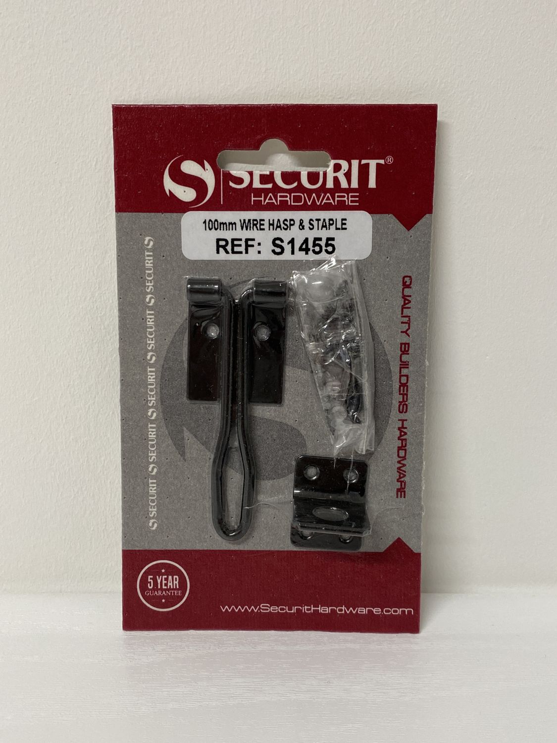 Wire Hasp and Staple Black Japand 100mm