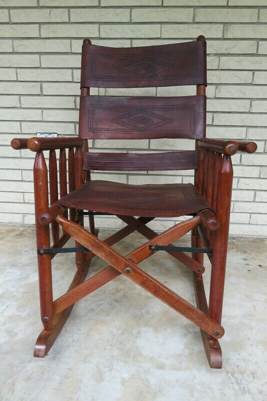 Rustic Leather Rocker