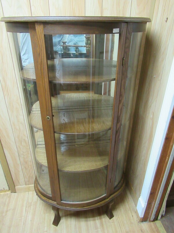 Curved Glass Curio Cabinet
