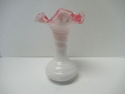 Case Fenton Glass Ruffle Edge Vase