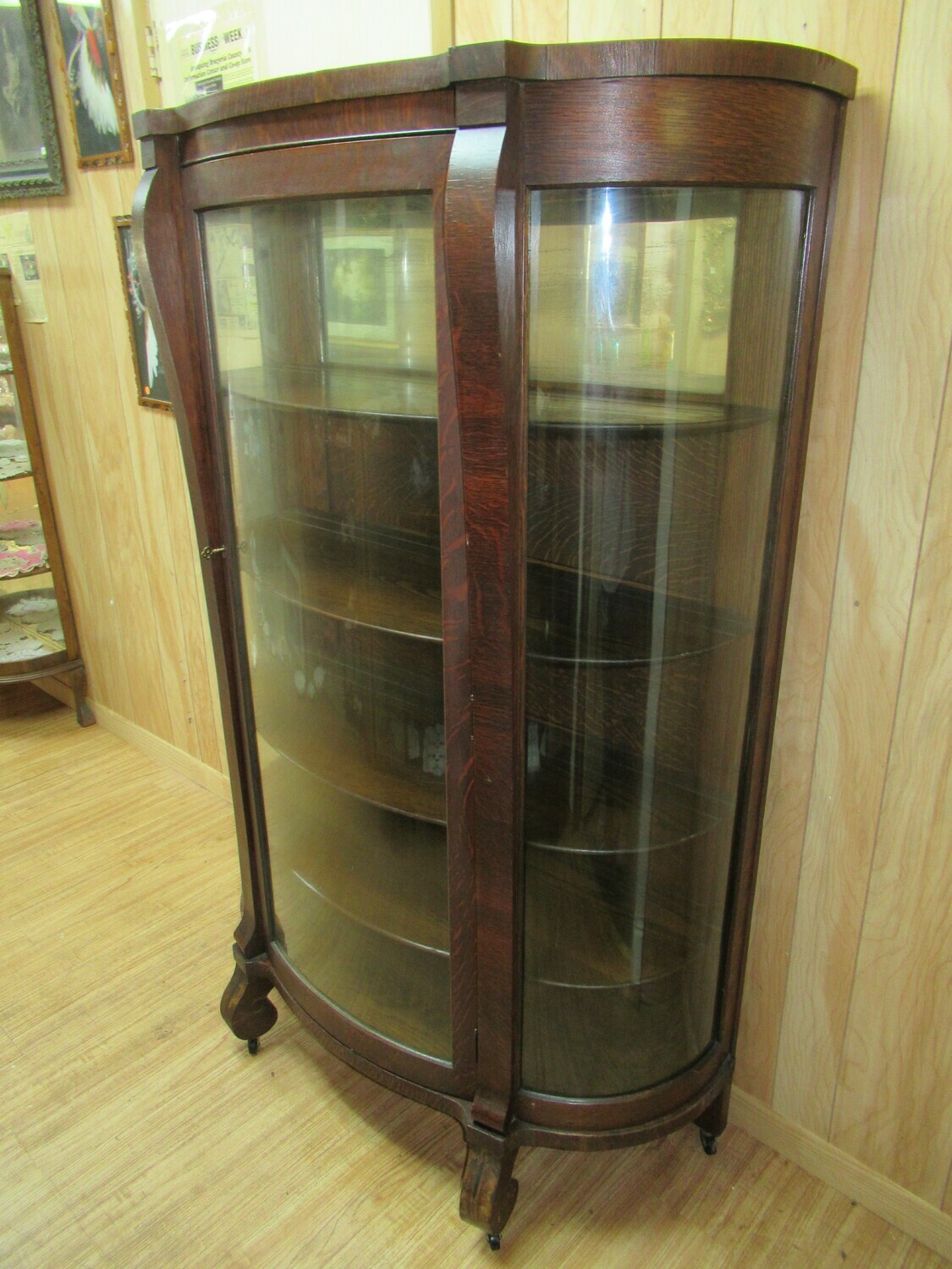 Large Curved Glass Cabinet