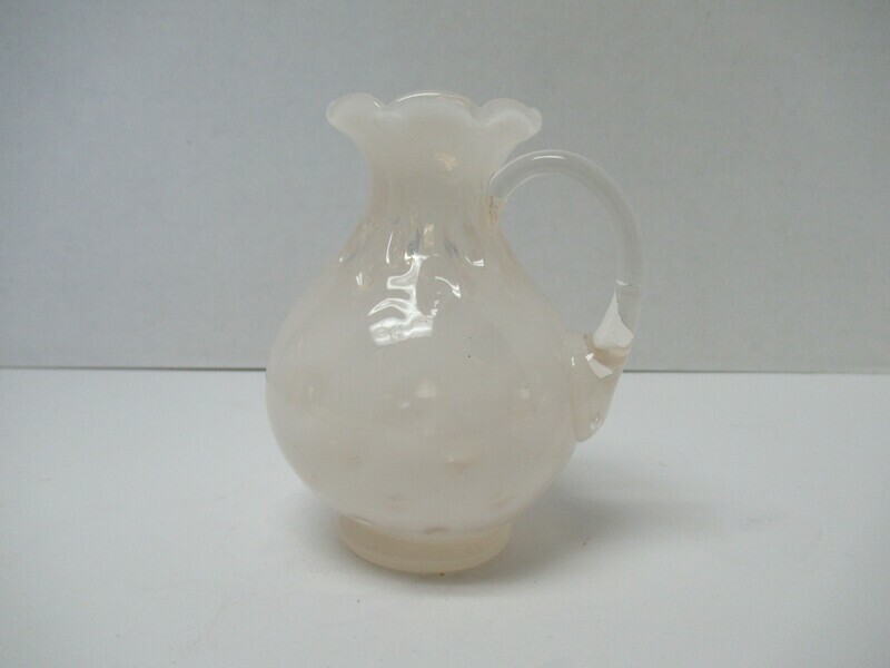 Fenton Coin Dot White Opalescent Cruet