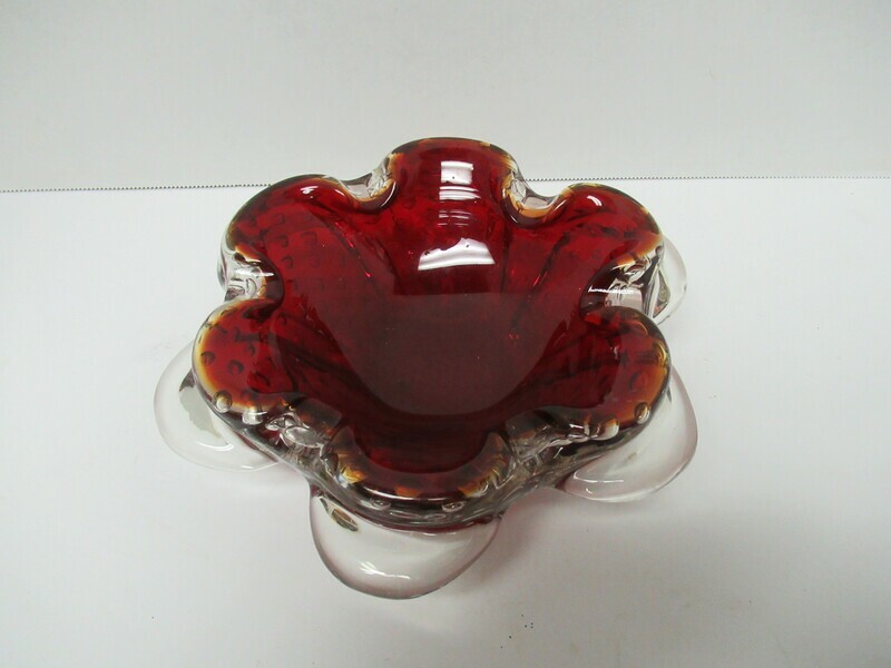 Vintage Red Murano Ashtray
