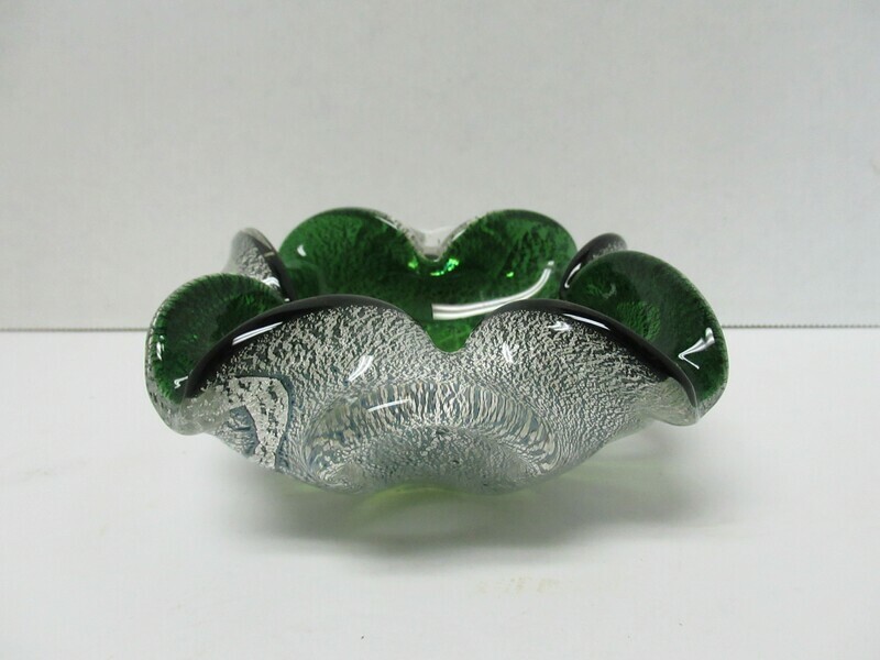 Vintage Green Murano Ashtray