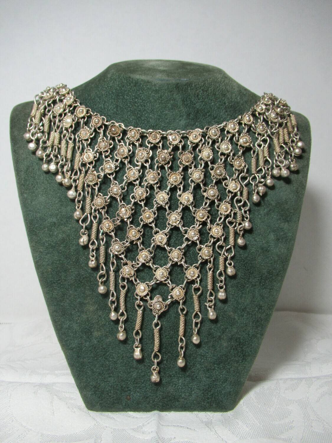 Vintage Boho Bib Fringe Necklace