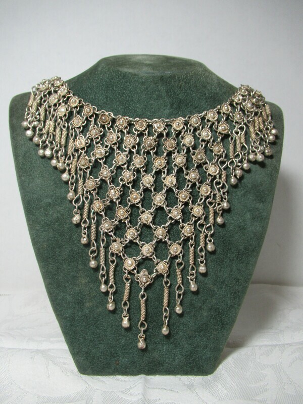 Vintage Boho Bib Fringe Necklace