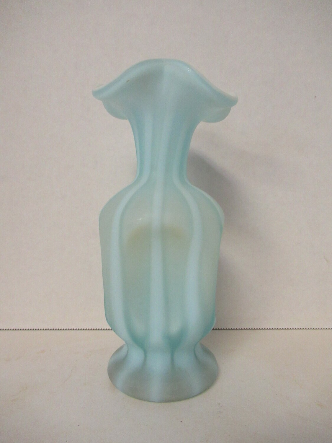 Fenton Blue Satin Vase