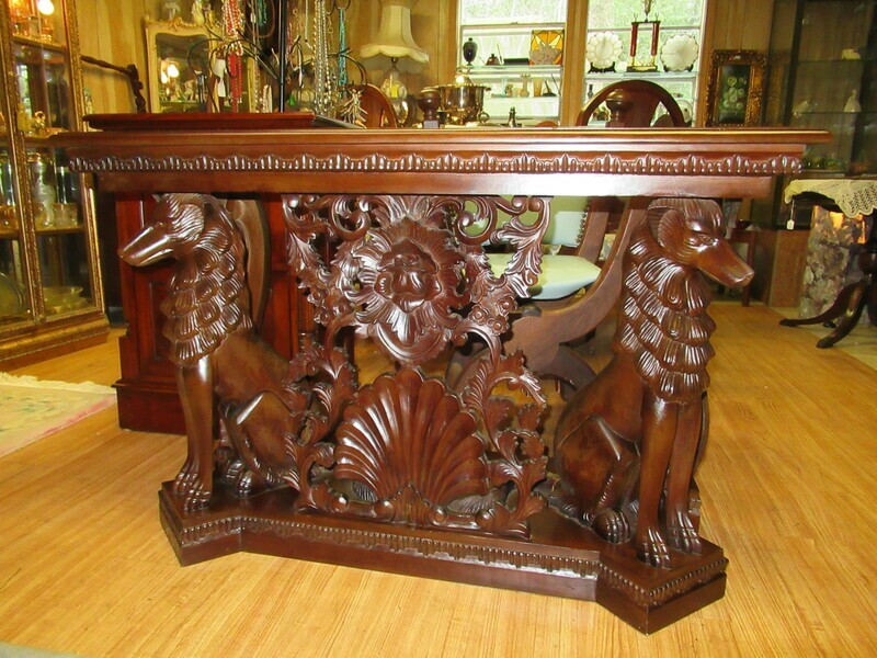 Mid Century Entry Table Solid Mahogany