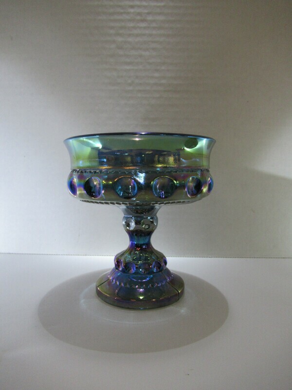 Indiana Colony Glass King&#39;s Blue Carnival Compote