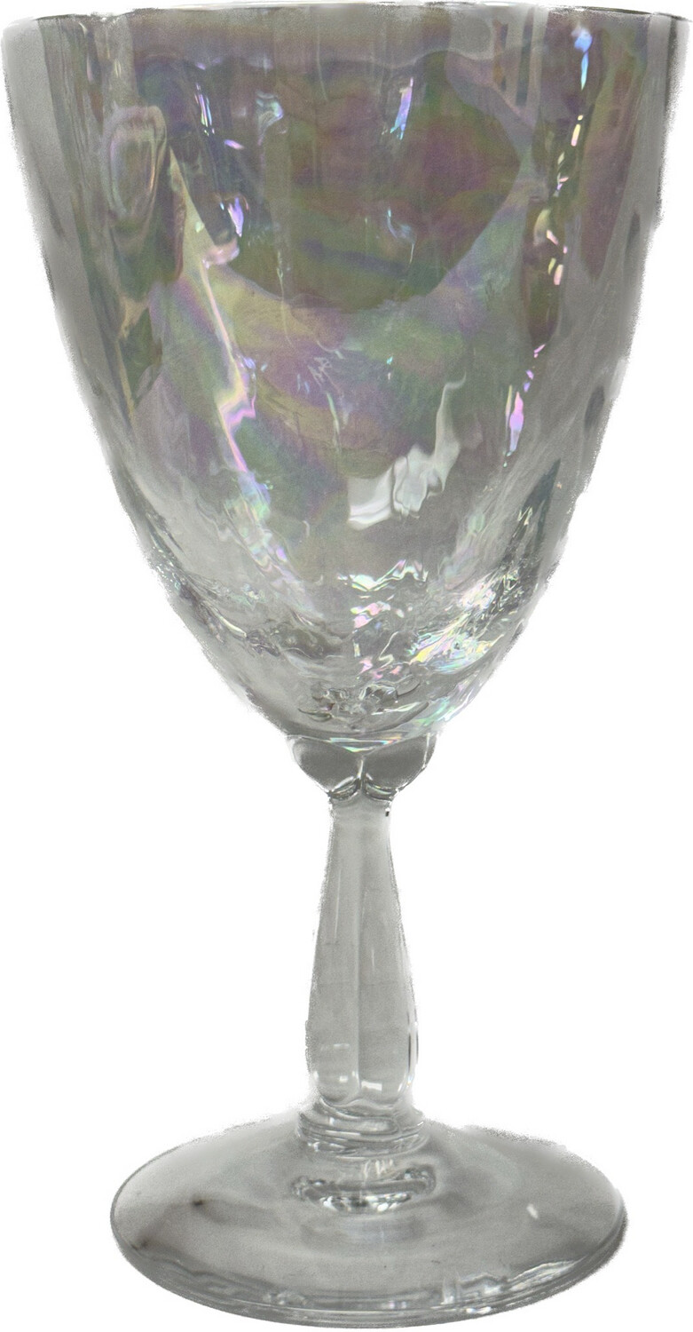 Shell Pearl by Fostoria Water Goblet 6.25” Loop Optic; Iridescent
