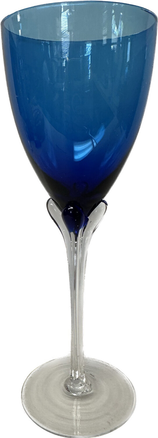 Cobalt Blue Wine Glass 8.75”