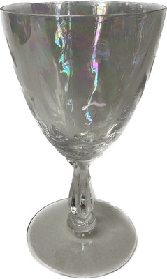 Shell Pearl by Fostoria Claret Wine Glasses 4 5/8” Loop Optic; Iridescent