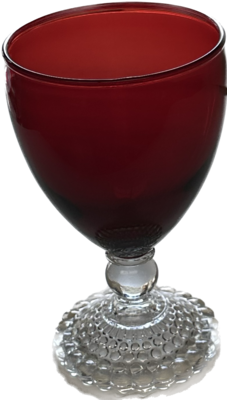 Bubble Foot Ruby by ANCHOR HOCKING water goblet