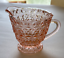 Vintage Jeanette Glass Pink Holiday Buttons And Bows Sugar Bowl Creamer Set