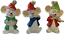 3 White Mice Figurines Musical Band 5&quot; Christmas Chalkware Ardco Japan C-5330