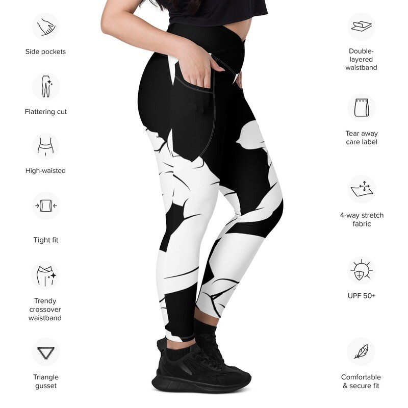 Crossover leggings with pockets