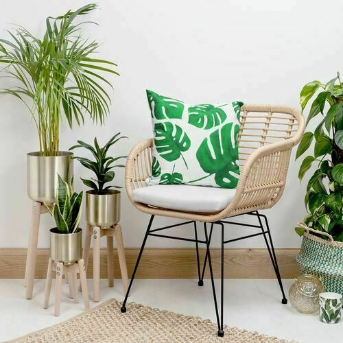 Green Tropical Botanical Cushion Cover Rain forest Palm Banana Leaf Pattern Home