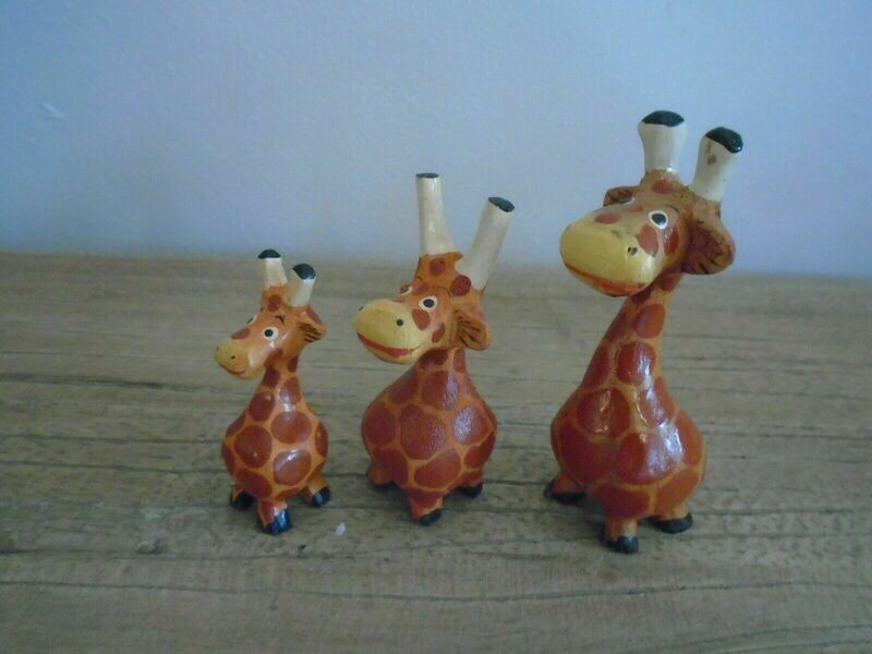 Wooden Giraffes Set Of 3