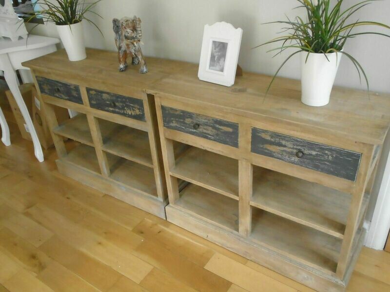 Ancient Mariner Piccadilly range shabby chic console tables New Distressed. Pair.