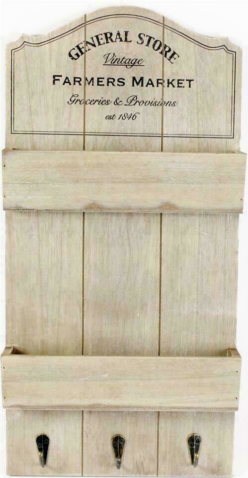 General Store Shelf Wall Key Hooks and Letters Rack Unit