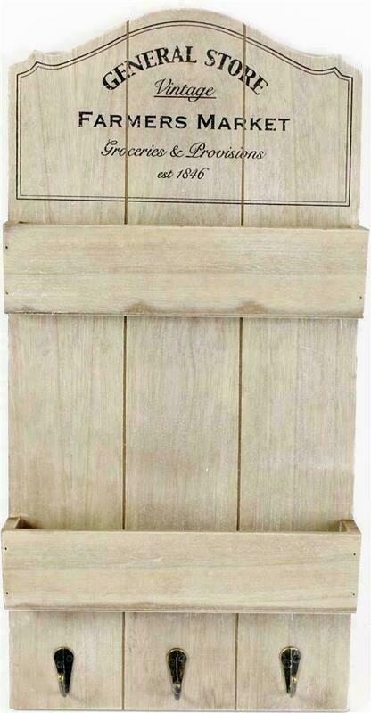 General Store Shelf Wall Key Hooks and Letters Rack Unit