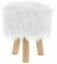 Wooden Fury Faux Shaggy Fur Stool Footstool