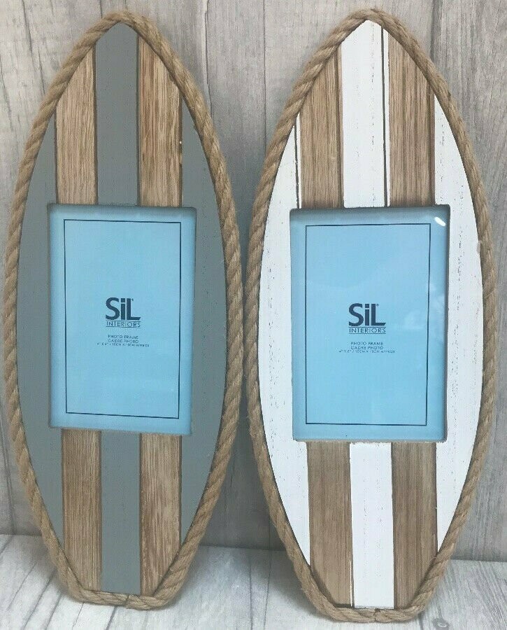 Set of 2 Surfboard Wooden Picture Frames