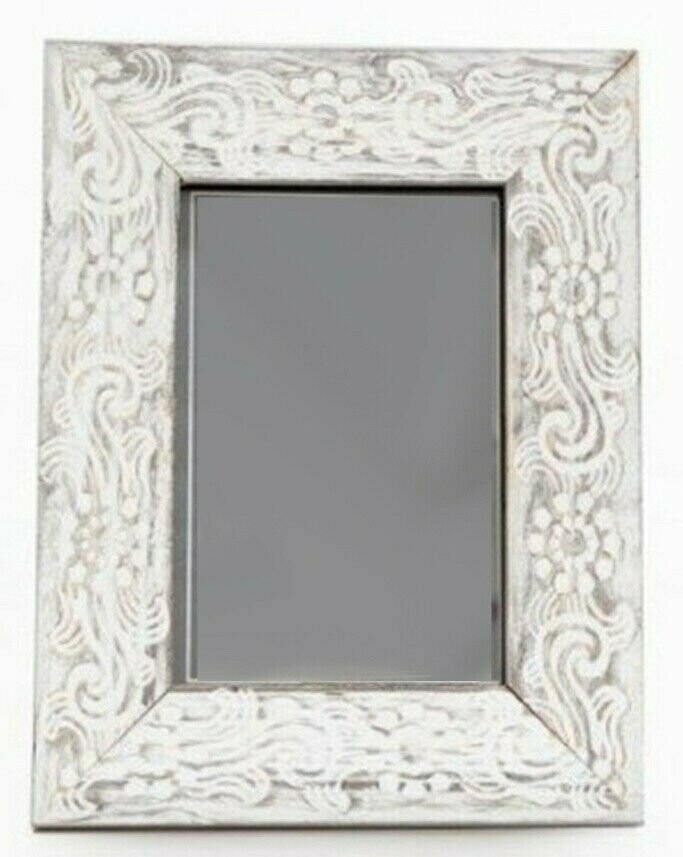 Rustic Patterned Distressed Effect White Wash Wooden Frame 6 x 4 Shabby Chic