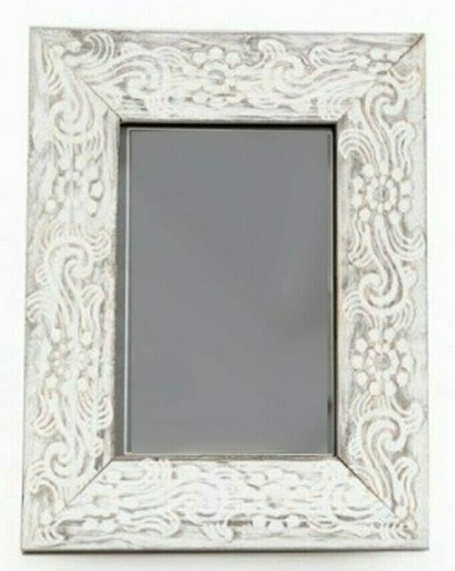 Rustic Patterned Distressed Effect White Wash Wooden Frame 6 x 4 Shabby Chic