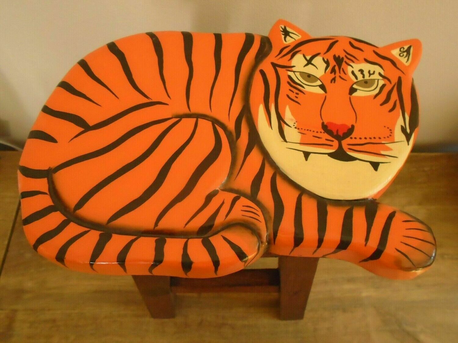 Wooden Tiger Step Stool