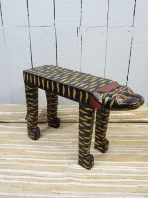 Hand Carved Fair Trade Cat Table