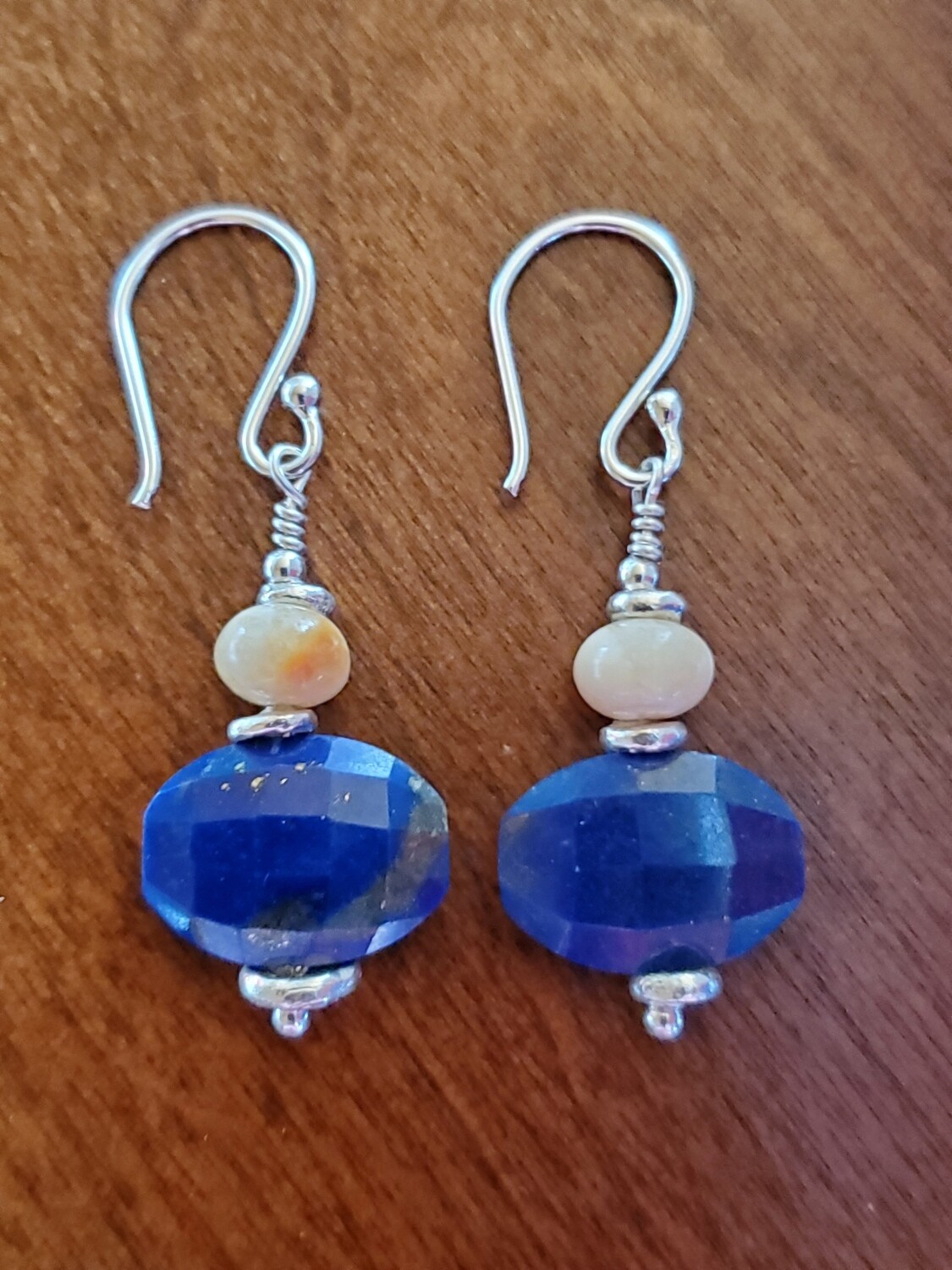 Faceted Lapis &amp; Walrus Earring