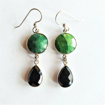 Faceted Emeralds and Black Spinels