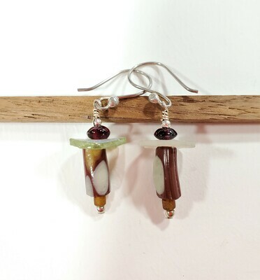 Roman Glass &amp; Garnet Drop