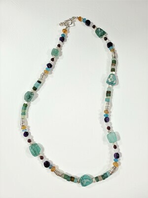 18&quot; Roman Glass &amp; Gemstone Necklace