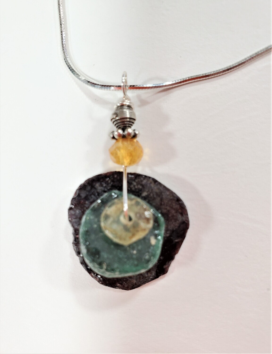 Roman Glass Multi Disc Pendant
