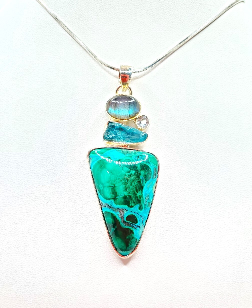 Azure-Malachite Pendant