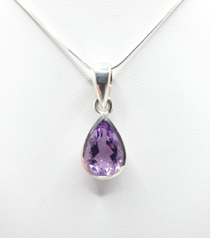 Amethyst Teardrop Necklace