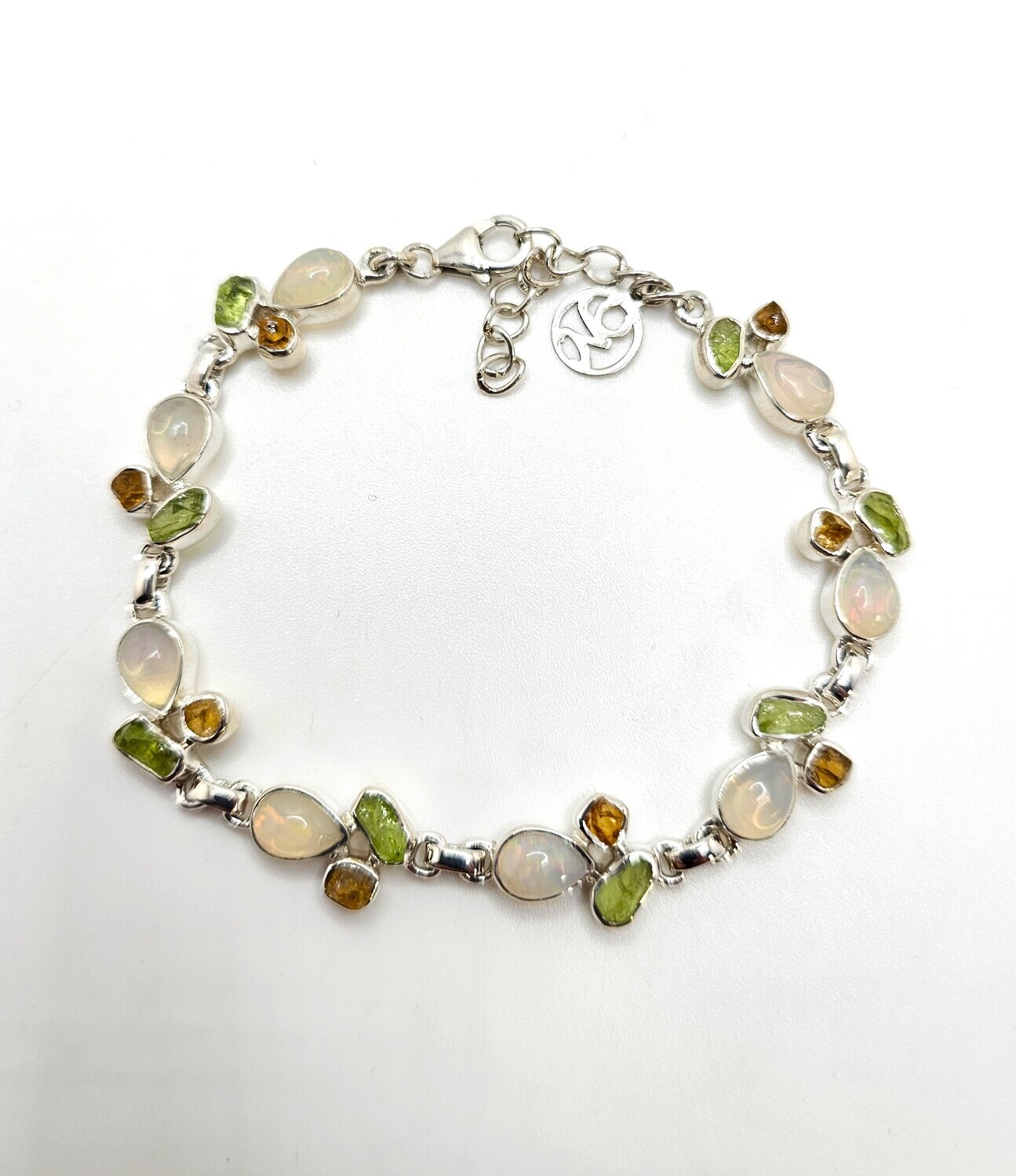 Opal with Raw Citrine &amp; Peridot Bracelet