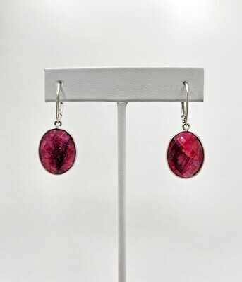 Faceted Ruby Earring