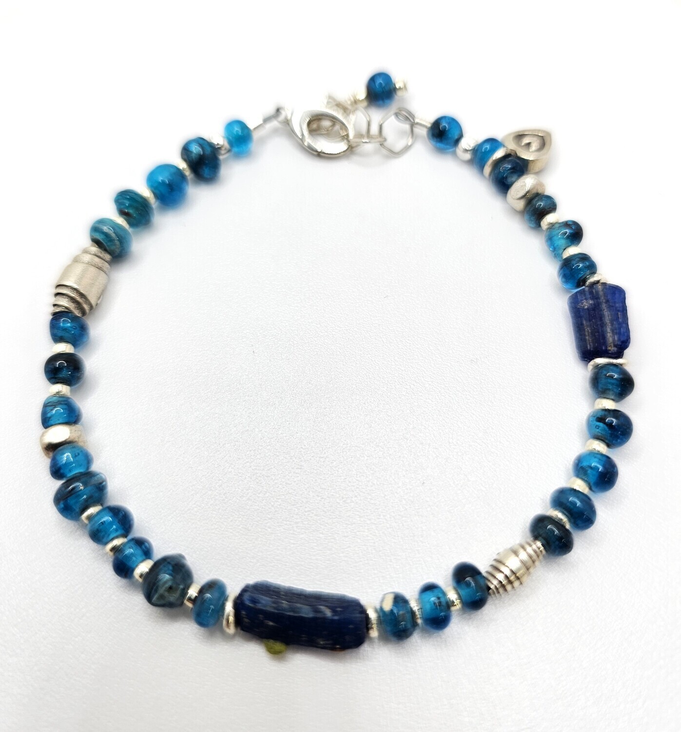 Roman Glass &amp; Silver Bracelet
