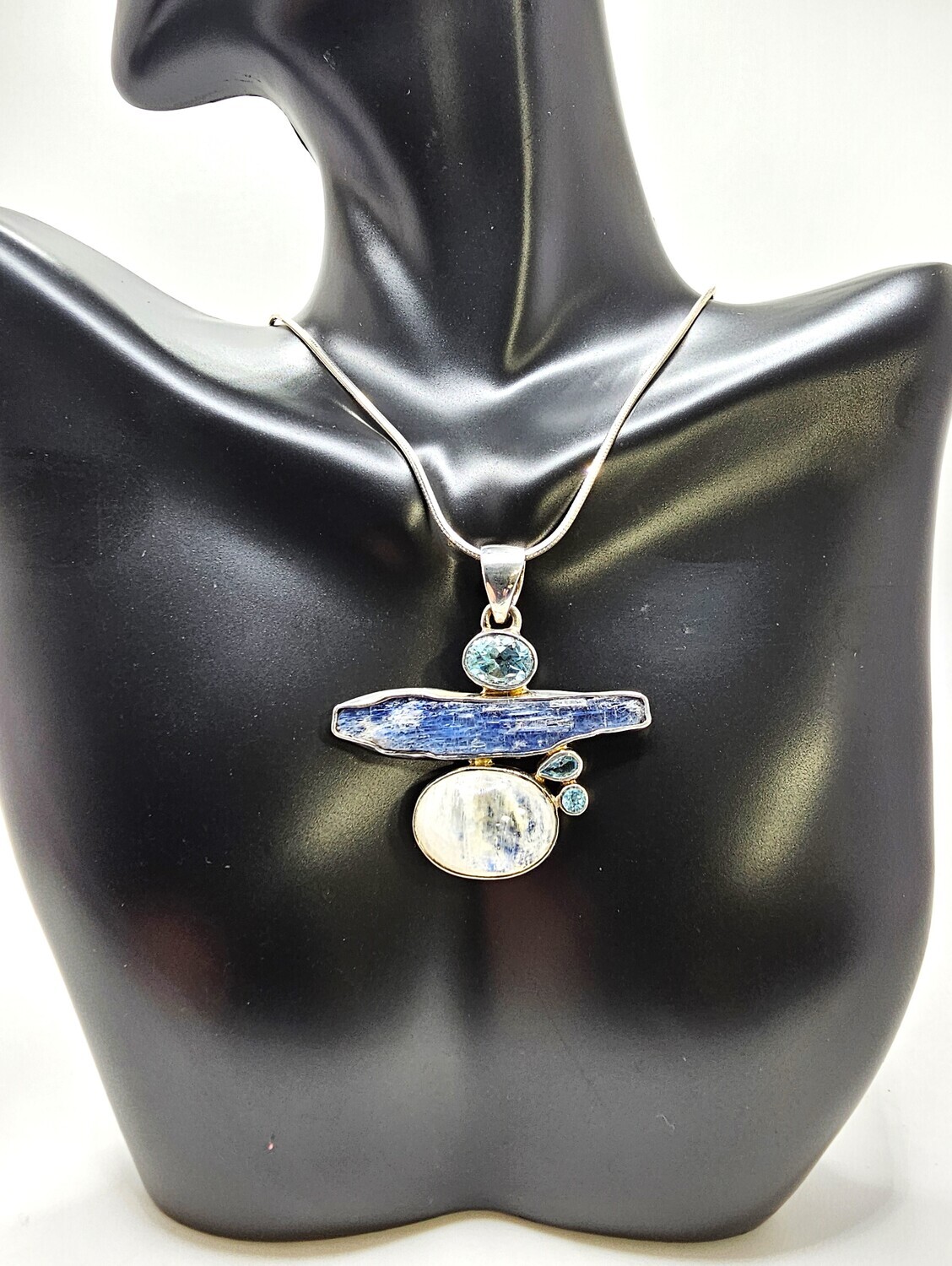 Raw Kyanite with Topaz &amp; Moonstone