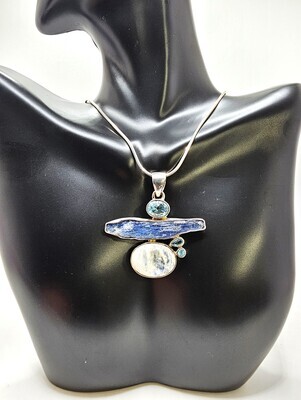 Raw Kyanite with Topaz &amp; Moonstone