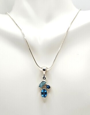 Swiss Blue Topaz Pendant with Apatite.
