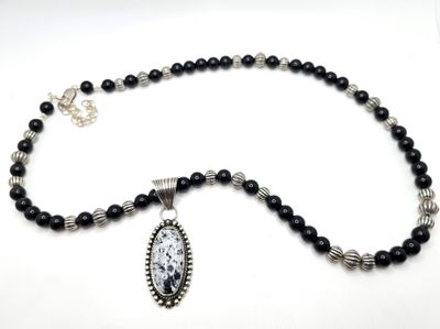 Black Onyx and Bench Bead Necklace