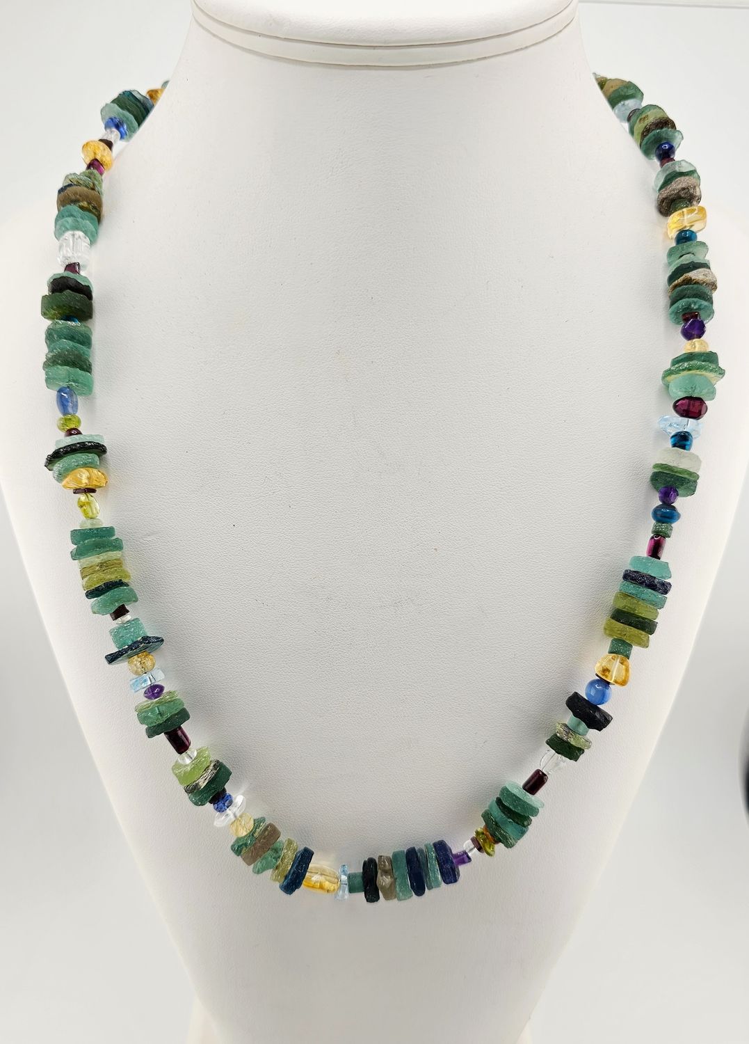 Roman Glass and Gemstone Necklace