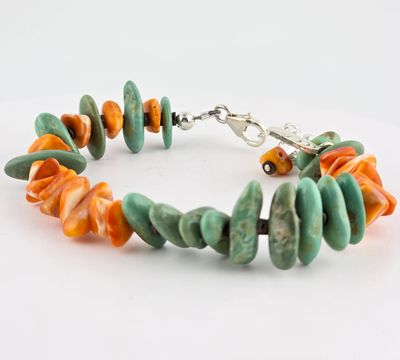 Elisa Turquoise &amp; Spiny Oyster Shell Bracelet