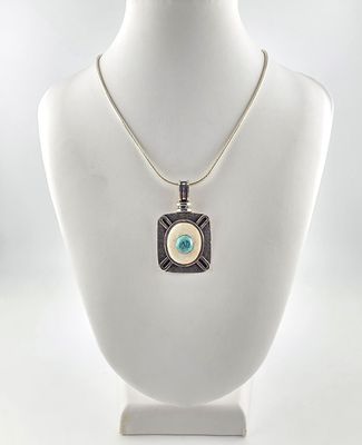 Walrus Pendant with Turquoise